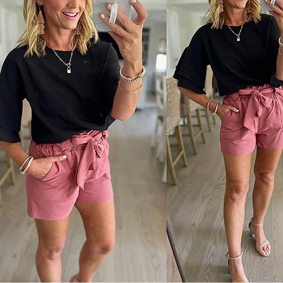 Women's 3/4 Tiered Bell Sleeve Top - Picture 4 of 5